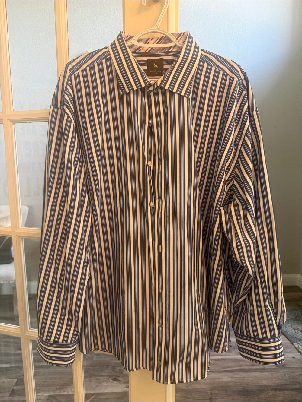 Tailorbyrd 3XL Classic Men's Blue and White Button Up